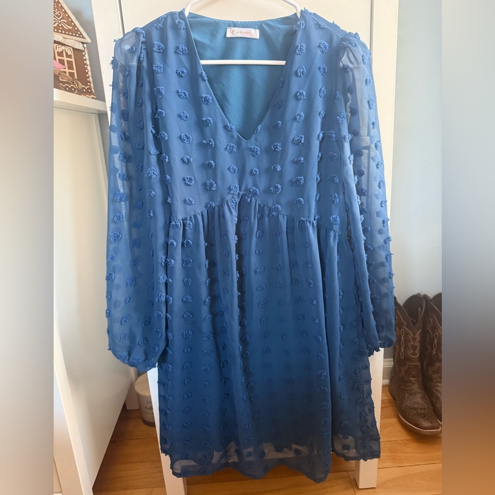 Amazon Blue Long Sleeve Dress